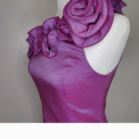 Arden B Purple Bodycon Ruffles Cocktail Dress - Picture 3 of 4
